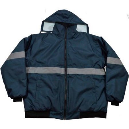 PETRA ROC INC Petra Roc Enhanced Visibility Quilted Bomber Jacket, ANSI Class 7, Navy Blue, 3X, NVBJ-S1-3XL NVBJ-S1-3X